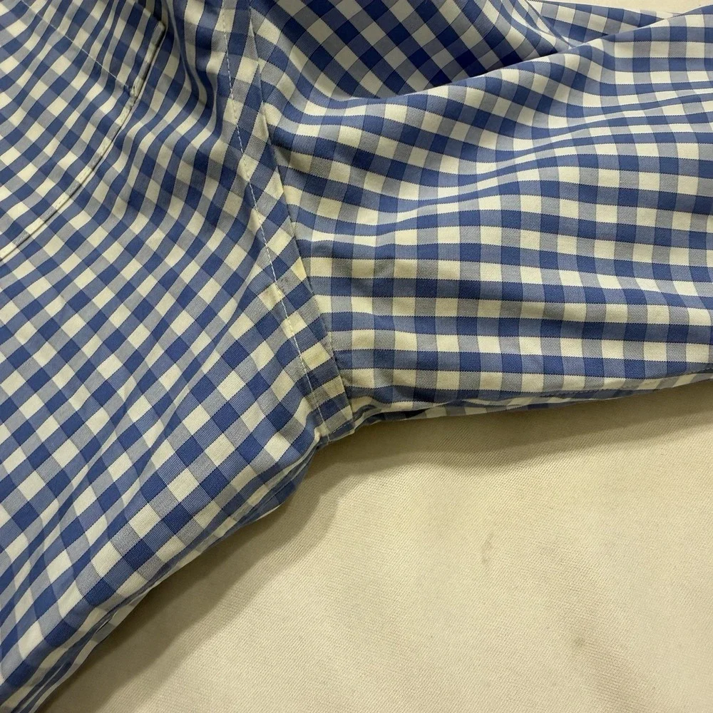 Banana Republic L Non Iron‎ Classic Fit Blue Gingham Dress Shirt